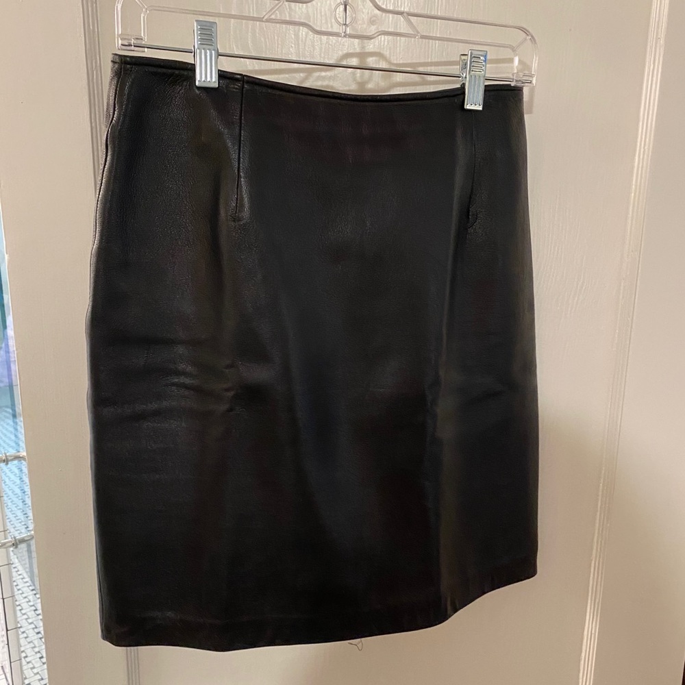 Black leather skirt
